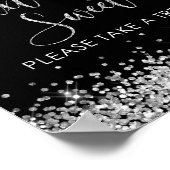 ブラックシルバーSweet sixteenは甘いトリートサイン ポスター (角)