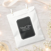 ブラックシンプルでエレガントな結婚式 フェイバーバッグ (クリップ留めされた状態)