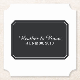 ブラックシンプルでエレガントな結婚式 ペーパーコースター