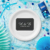 ブラックシンプルでエレガントな結婚式 ペーパープレート (パーティー)