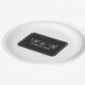 ブラックシンプルでエレガントな結婚式 ペーパープレート (アングル)