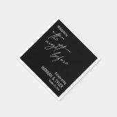 ブラックシンプルの前の夜へようこそ スタンダードカクテルナプキン (角)