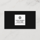 ブラックシンプルの牧師の写真教会 名刺 (裏面)