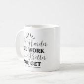 ブラックシンプルやる気を起こさせるマグ コーヒーマグカップ (正面左)