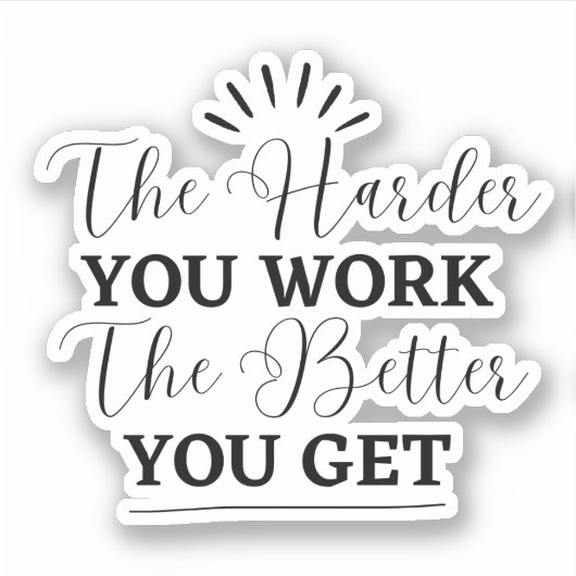 ブラックシンプルやる気を起こさせる シール (正面)