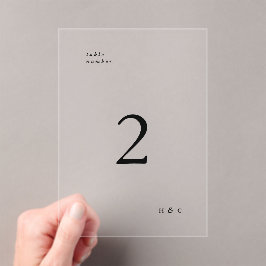 ブラックシンプルアモダンクリルアーチテーブル番号 アクリル招待状