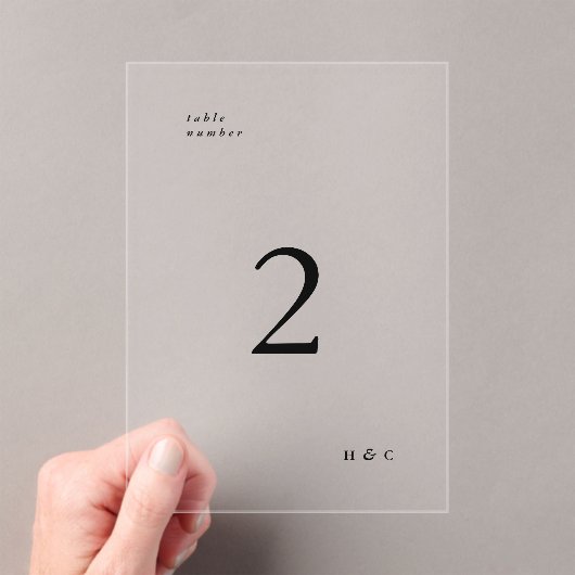 ブラックシンプルアモダンクリルアーチテーブル番号 アクリル招待状 (インサイチュ (ポータブル))