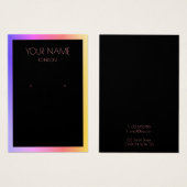 ブラックシンプルイヤリングディスプレイカード。カラフル縁ど (正面&裏面)