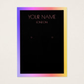 ブラックシンプルイヤリングディスプレイカード。カラフル縁ど (正面)