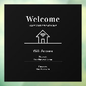 ブラックシンプルウェルカムホームWifiメタル ウィンドウサイン (シート3)