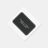 ブラックシンプルエレガント紙ナプキンス スタンダードカクテルナプキン (角)