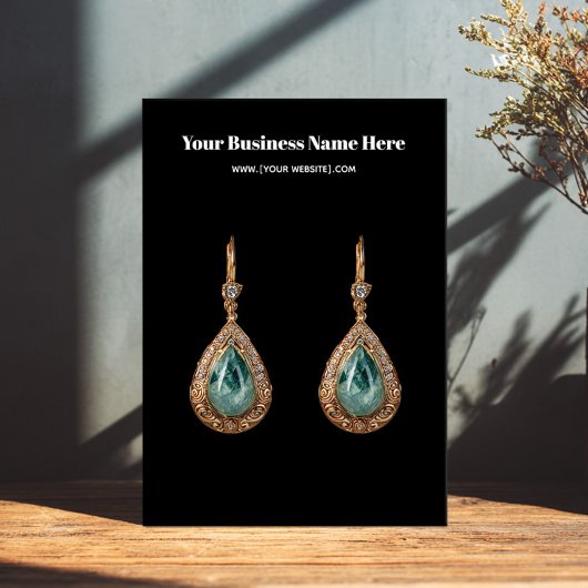 ブラックシンプルカスタムイヤリングビジネスカード