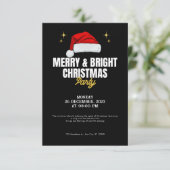 ブラックシンプルクリスマスパーティー 招待状 (スタンド正面)