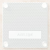 ブラックシンプルシボロンパーソナライズされたガラスコースター ガラスコースター (裏面)