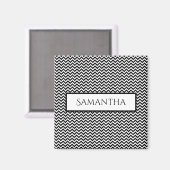 ブラックシンプルシボロンパーソナライズされたマグネット マグネット (正面/裏面)