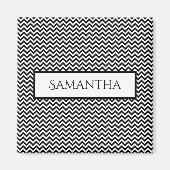 ブラックシンプルシボロンパーソナライズされたマグネット マグネット (正面)