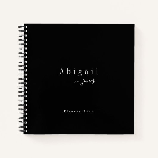 ブラックシンプルスクモダンリクラシープロフェッショナル ノートブック (正面)