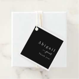 ブラックシンプルスクリプモダンラグレ感謝していイユー フェイバータグ