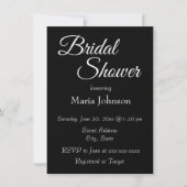 ブラックシンプルスタイルブライダルシャワー 招待状 (正面)