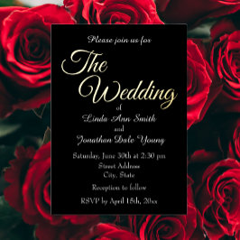 ブラックシンプルスタイル結婚ズ 箔招待状