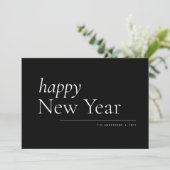 ブラックシンプルセリフ新年おめでとう シーズンカード (スタンド正面)