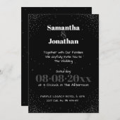 ブラックシンプルダークスカイ結婚式招待状 招待状 (正面/裏面)