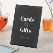 ブラックシンプルナイトスカイウェディングカードとギフト 台座サイン (インサイチュ)