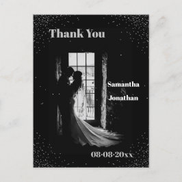 ブラックシンプルナイト結婚スカイ ポストカード