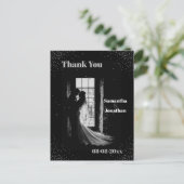 ブラックシンプルナイト結婚スカイ ポストカード (スタンド正面)