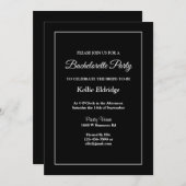 ブラックシンプルバチェロレッテ招待状 招待状 (正面/裏面)