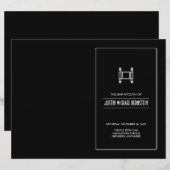 ブラックシンプルバートーラー（ユダヤ教の）バル・ミツバープログラム (正面/裏面)