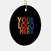 ブラックシンプルビジネスロゴクリスマスフェスティバル セラミックオーナメント (右)