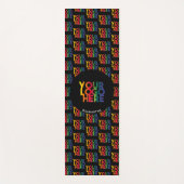 ブラックシンプルビジネスロゴパターン名前をカスタムする ヨガマット (正面)