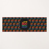 ブラックシンプルビジネスロゴパターン名前をカスタムする ヨガマット (正面(横))