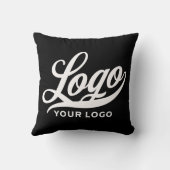 ブラックシンプルビジネスロゴ会社ブランドイベント クッション (裏面)