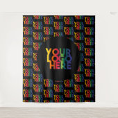 ブラックシンプルビジネスロゴ タペストリー (正面)