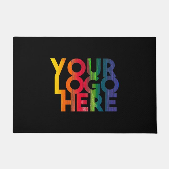 ブラックシンプルビジネスロゴ ドアマット (正面)