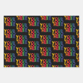 ブラックシンプルビジネスロゴ ラッピングペーパーシート (正面3)