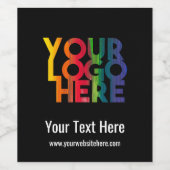 ブラックシンプルビジネスロゴ ワインラベル (シングルラベル)