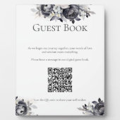 ブラックシンプルフローラデジタルゲストブックサインプラーク フォトプラーク (正面)