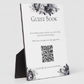ブラックシンプルフローラデジタルゲストブックサインプラーク フォトプラーク (側面)