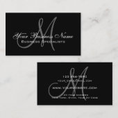 ブラックシンプルプレーンモノグラム名刺 名刺 (正面/裏面)