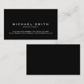ブラックシンプルプレーン標準モダン名刺 名刺 (正面/裏面)