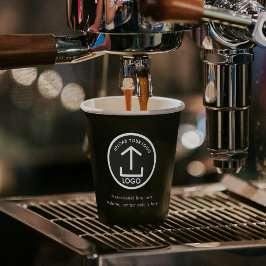 ブラックシンプルプロフェッショナルビジネスロゴ&文字 紙コップ