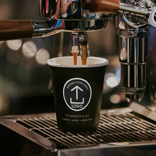 ブラックシンプルプロフェッショナルビジネスロゴ&文字 紙コップ