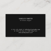 ブラックシンプルプロフェッショナルミニマル名刺 名刺 (裏面)