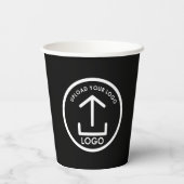 ブラックシンプルプロフェッショナルモダンビジネスロゴ 紙コップ (裏面)