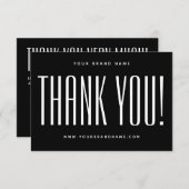 ブラックシンプルミニマリストサンキューカード サンキューカード (正面/裏面)