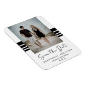 ブラックシンプルミニマルカスタムリスト写真婚約した新 マグネット (右側)