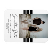 ブラックシンプルミニマルカスタムリスト写真婚約した新 マグネット (横)